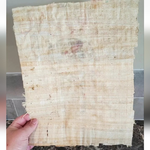 Egyptian Souvenir Pharaoh Painting Artisan Paper Papyrus Signed Framed Egypt - Picture 4 of 5